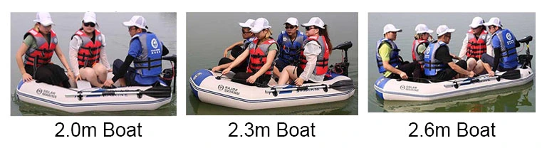 260*128cm Slat Bottom Inflatable Fishing Boat for 4-5 Persons Holidays PVC Durable Row Drift Raft Factory Holidays