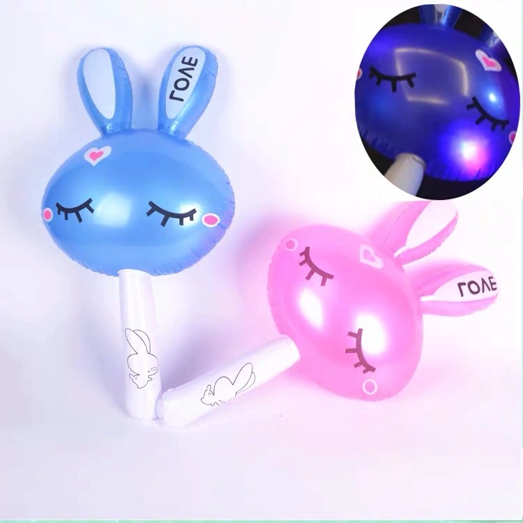 Promotional Gift Giveaways Inflatable Rabit Animal Stick with LED Light Children Toy