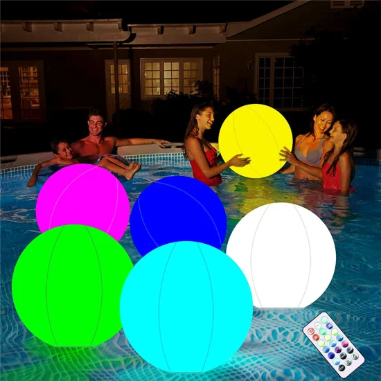 Sommer PVC wasserdichte aufblasbare LED leuchtende Wasserballspielzeuge für Schwimmbad